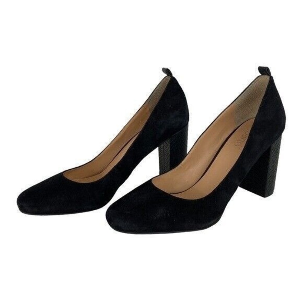 Franco Sarto Ingall Snake Embossed Suede Black Pump 9M Office Career‎ - Picture 4 of 12